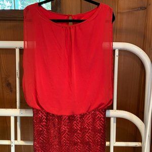 Sequin Red Cocktail Dress